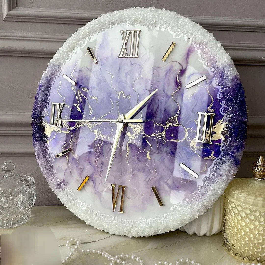 Velvet Violet Grandeur – Premium Resin Timepiece