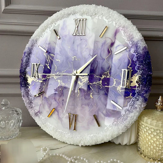 Velvet Violet Grandeur – Premium Resin Timepiece