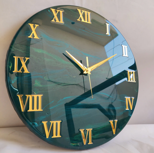 Jungle Green The luxury Resin Art Resin Wall Clock