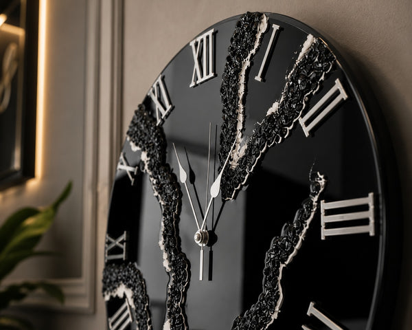 Black Diamond Luxury Resin Wall Clock